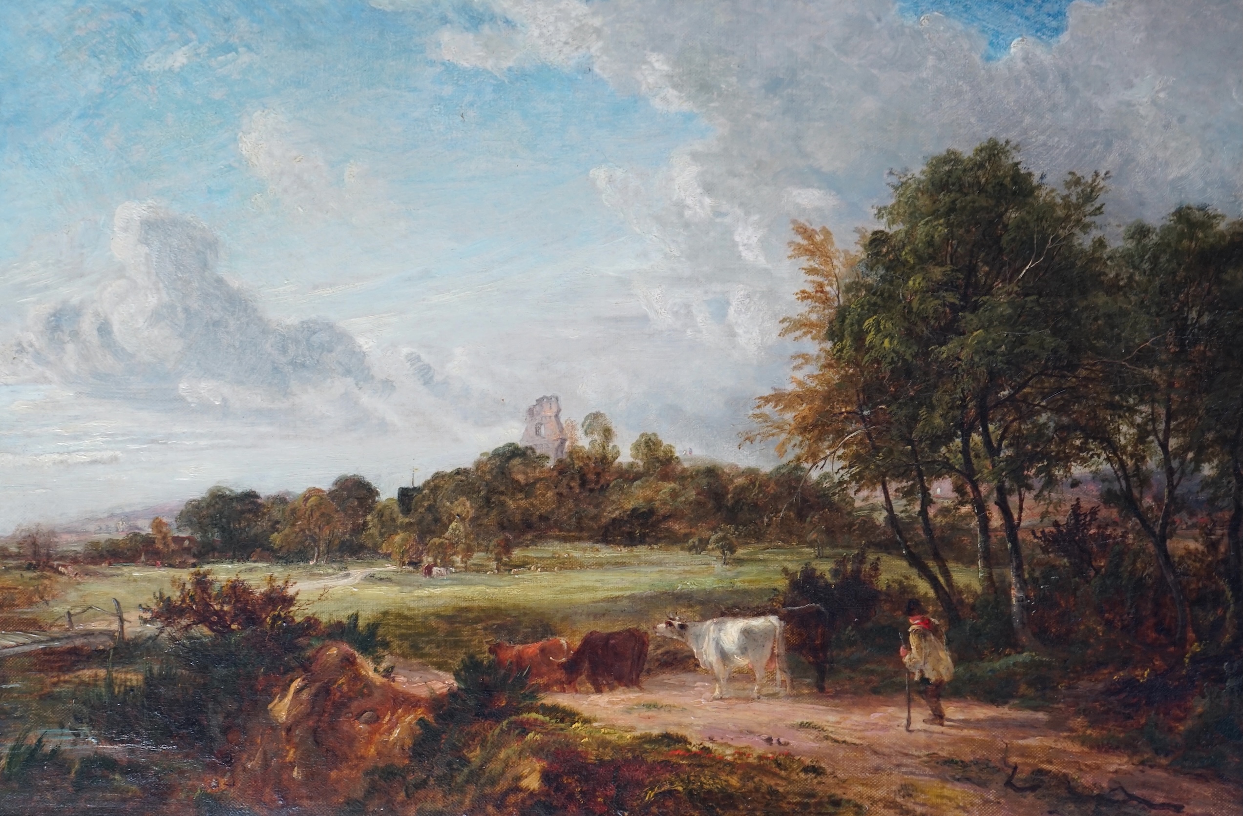 George Barrell Willcock (British, 1811-1852), 'The Road to Bramber', oil on canvas, 35 x 52cm